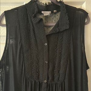 Anthropologie Black Sleeveless Women's Long Top